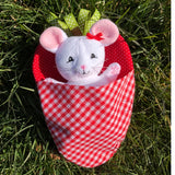 ITH Strawberry Field Mouse Embroidery Design, Snugglepuppyapplique.com