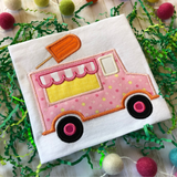 Ice Cream Truck applique embroidery design, snugglepuppyapplique.com