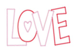 A zigzag applique of letters LOVE by snugglepuppyapplique.com