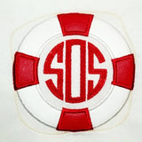 Life Ring monogram frame applique embroidery design, snugglepuppyapplique.com