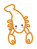 Lobster applique crustacean core embroidery design by snugglepuppyapplique.com