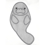 Manatee applique embroidery design, snugglepuppyapplique.com