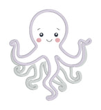 An applique of a baby octopus  by snugglepuppyappliquecom