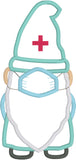 Gnome in personal protective equipment applique embroidery design, nurse gnome, doctor gnome by snugglepuppyapplique.com