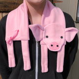 Piglet scarf sewing pattern, Pig scarf sewing pattern, snugglepuppyapplique.com