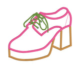 An Applique of a 1960's Platform Shoe by snugglepuppyapplique.com