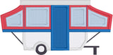 Pop-up trailer camper applique embroidery design, snugglepuppyapplique.com