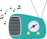 1950's vintage Retro Radio Applique Embroidery Design, snugglepuppyapplique.com