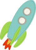 Rocket applique embroidery machine, space ship applique, outer space, snugglepuppyapplique.com
