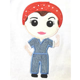 Rosie the Riveter applique embroidery design, Snugglepuppyapplique.com