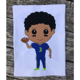 Russell Wilson applique embroidery Design, Football player applique, Seahawks applique, snugglepuppyapplique.com