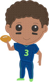 Russell Wilson applique embroidery Design, Football player applique, Seahawks applique, snugglepuppyapplique.com