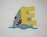 Shark Alphabet applique embroidery design, snugglepuppyapplique.com