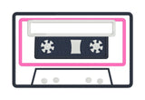 An applique of a cassette tape by snugglepuppyapplique.com