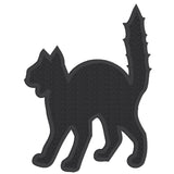Scaredy Cat applique embroidery design, halloween applique, snugglepuppyapplique.com