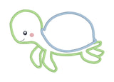 An applique of a sea turtle by snugglepuppyapplique.com nautical sea life