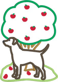 September Labrador Autumn Harvest Applique Embroidery Design by snugglepuppyapplique.com