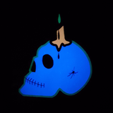 Skull with Candle Halloween Applique Embroidery Design, snugglepuppyapplique.com
