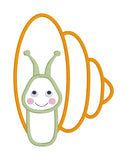 An applique of a snail by snugglepuppyapplique.com Snails eye view