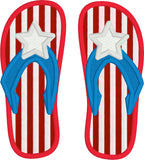An applique of flip flops with a decorative star by snugglepuppyapplique.com