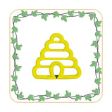 An in the hoop summer coaster of a bee hive with an ivy boarder by snugglepuppyapplique.com