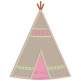 teepee applique embroidery design, tribe applique design, snugglepuppyapplique.com
