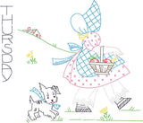 Vintage Little Susan Thursday Bean Embroidery design, snugglepuppyapplique.com