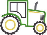 tractor applique embroidery design in profile, farm tractor, snugglepuppyapplique.com