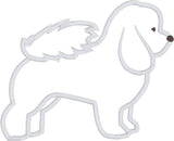 Bichon Frise dog applique embroidery design, in profile, snugglepuppyapplique.com