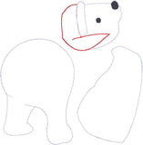 ITH Polar Bear Ornament embroidery design, snugglepuppyapplique.com