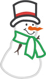Snowman applique embroidery design, snugglepuppydesign.com