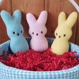 ITH Marshmello Bunny Plushie Embroidery Design, peeps, Snugglepuppyapplique.com
