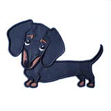 Cartoon Black and Tan Dachshund applique Embroidery Design, snugglepupppyapplique.com