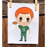 applique embroidery design, football player applique, snugglepuppyapplique.com