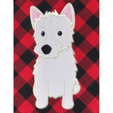 West Highland Terrier applique embroidery design,  Westie, snugglepuppyapplique.com
