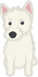 West Highland Terrier applique embroidery design,  Westie, snugglepuppyapplique.com