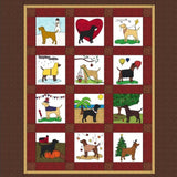 Year of Labrador quilt block raw edge fusible applique sewing pattern, snugglepuppyapplique.com