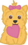 Yorkie Valentine Applique