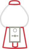 Gumball machine applique embroidery design, snugglepuppyapplique.com