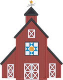 Primative decor style barn applique embroidery design, snugglepuppyapplique.com