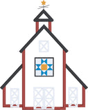 Primative decor style barn applique embroidery design, snugglepuppyapplique.com