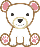 Bear baby applique embroidery design, snugglepuppyapplique.com