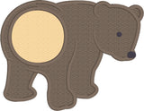 Bear monogram frame applique embroidery design, frame is on bears bottom, snugglepuppyapplique.com