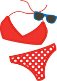 Bikini applique embroidery design, snugglepuppyapplique.com