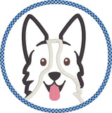 Boarder Collie Medallion Applique Embroidery Design by Snugglepuppyapplique.com