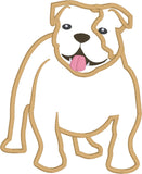 Bulldog Applique Machine Embroidery Design by snugglepuppyapplique.com
