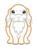 An applique of a lop eared rabbit in 6 sizes by snugglepuppyapplique.com