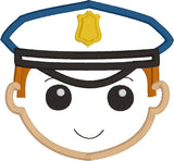 Police officer Cop Applique Embroidery Design 4x4 size by snugglepuppyapplique.com
