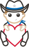 Cowboy Valentine Applique Embroidery design by Snugglepuppyapplique.com