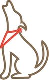 coyote applique embroidery design, southwest style coyote wearing a bandanna, snugglepuppyapplique.com